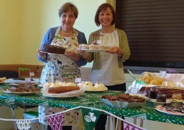 A Macmillan coffee morning was held in Ednam village hall. Pictured are organisers Gail Clarkson, right, and Doris Bathgate.