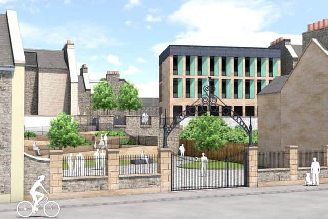 How the new business centre planned for the old Almstrong's department store site in Hawick would look.