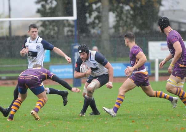 Peter Forrest on the charge for Selkirk (picture by Grant Kinghorn).
