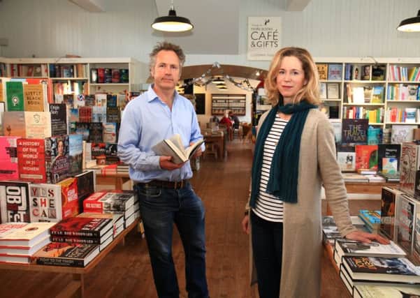 Main Street Trading Company owners Rosamund and Bill de la Hey pictured at their business in St Boswells.