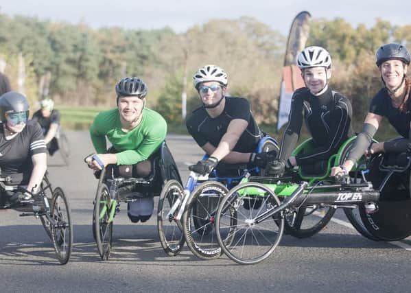 Last year's competitors in the wheelchair race (picture by Bill McBurnie).