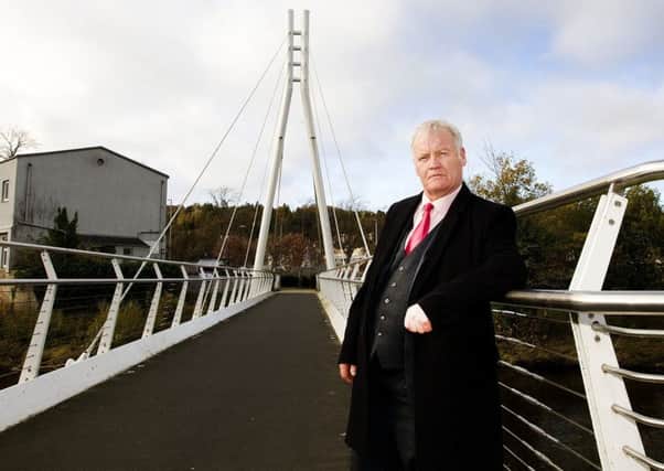Councillor Davie Paterson on the James Thomson Bridge in Hawick.