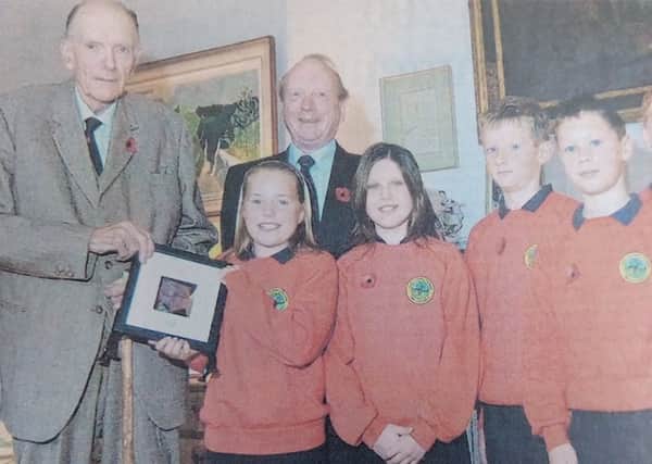 Earl Haig with pupils from Duns Primary School back in 2008.