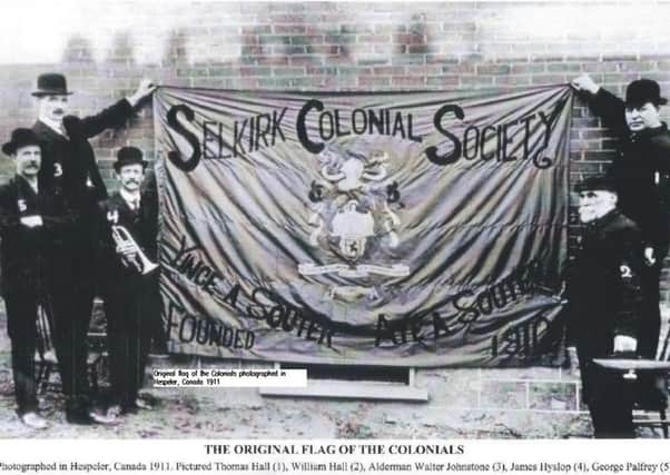 The first Colonials flag which was sent back to Selkirk from Canada,