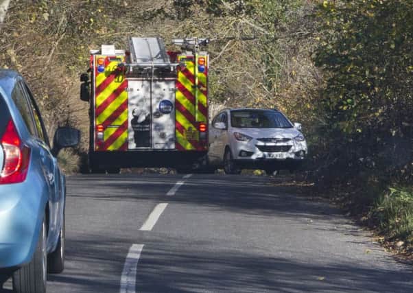 There have been a number of incidents on the B6360 Abbotsford Road during its use as a diversion. This picture was taken last weekend when a car, ignoring the one-way system, blocked the road and had to reverse to let a fire engine through.