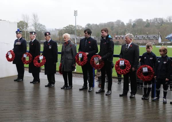 Wreath bearers at the ceremony at Philiphaugh.
