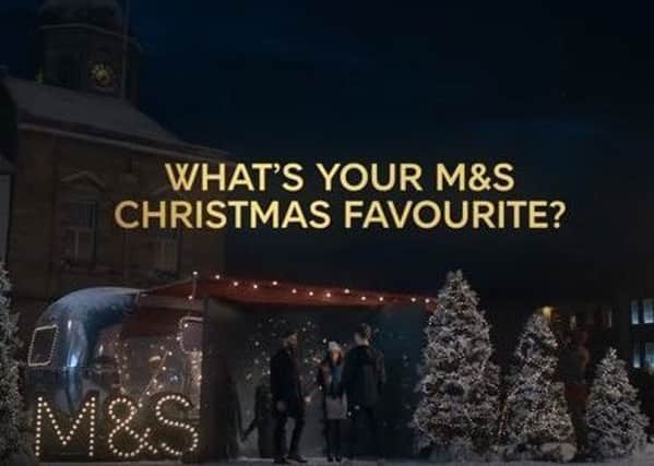 Screengrab from this year's M&S Christmas advert featuring Kelso.