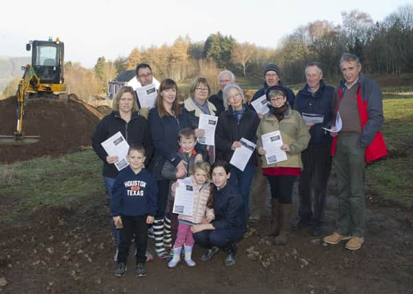 Objectors at the site of the proposed deveopment at The Croft, Melrose.