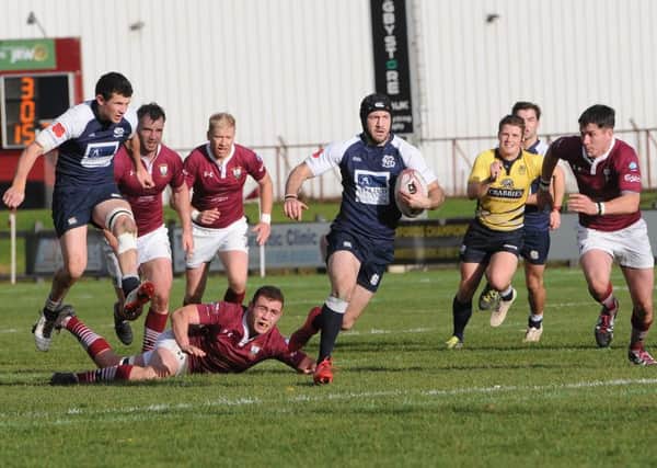 Darren Clapperton breaks out on an attack for Selkirk (picture by Grant Kinghorn).