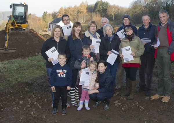 Objectors at the site of the proposed development off Dingleton Road, Melrose.