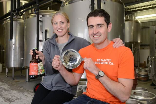 Co-founders Annika and Gavin Meiklejohn in the Tweedbank brewhouse of Tempest Brewing Co, after being named Brewery of the Year