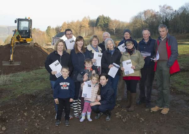 Objectors at the site of the proposed deveopment near Dingleton Road, Melrose.