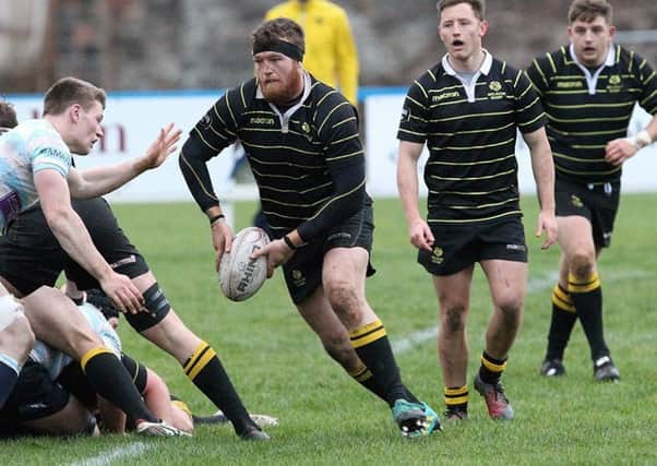 Conor Young launches a move for Melrose against Edinburgh Accies (picture by Douglas Hardie).