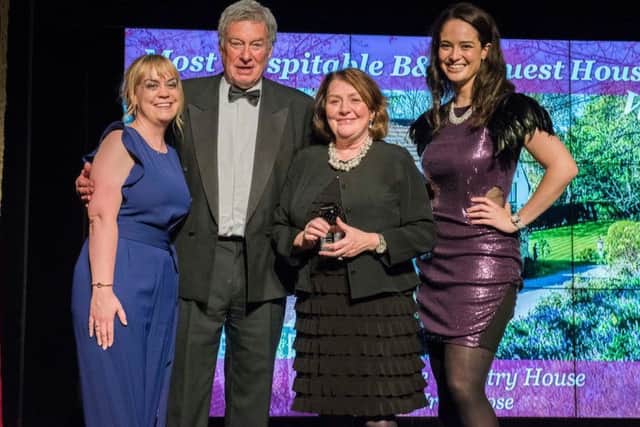 - Head of Marketing at Criton, Susan Russell, Ian and Sheila Robson, Owners of Fauhope Country House and Scottish Thistle Awards Regional Final host, Jennifer Reoch.