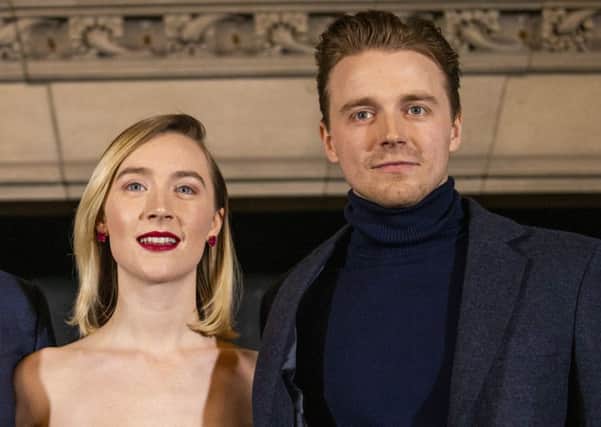Saoirse Ronan and Jack Lowden at Scotland's premiere of Mary, Queen of Scots in Edinburgh. (Photo by Duncan McGlynn/Getty Images for Universal)