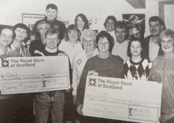 Darts players from Earlston's White Swan, in 1994.