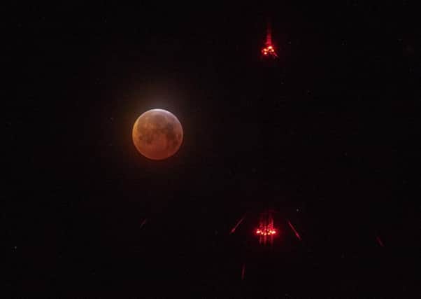 Today's super blood wolf moon seen at Lindean in the Borders. (Photo by Curtis Welsh)