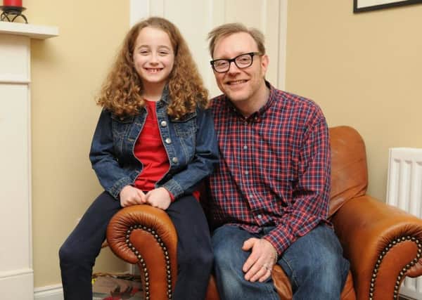 Selkirk child actress Mimi Robertson with dad Mark.