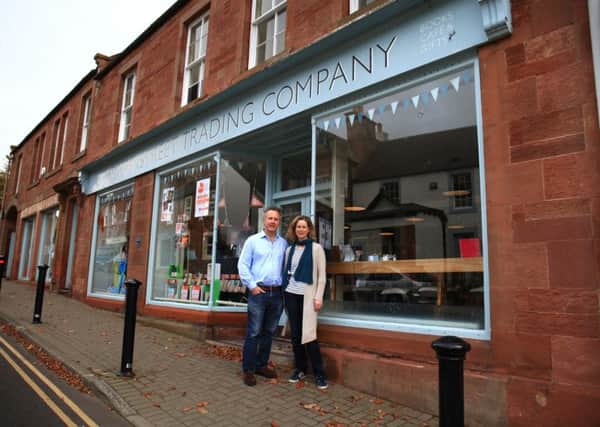 Main Street Trading Company owners Rosamund and Bill Delahay pictured at their business in St Boswells.