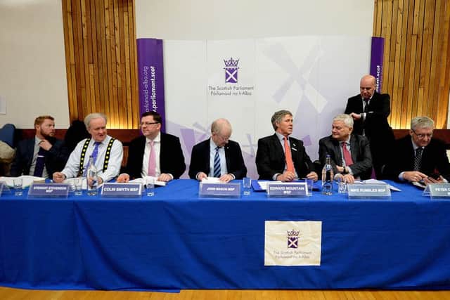 The members of the Rural Economy and Connectivity Committee who travelled to Galashiels.