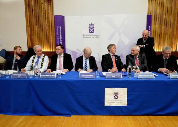 The members of the Rural Economy and Connectivity Committee who travelled to Galashiels.