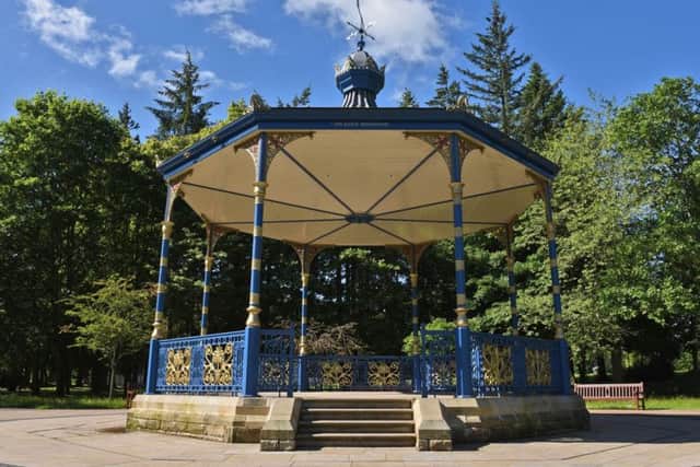 The Zandra Elliot bandstand in Wilton Park Lodge, Hawick.