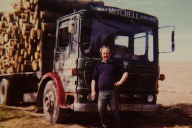 Dick with a Thomas Mitchell timber truck in 1982.