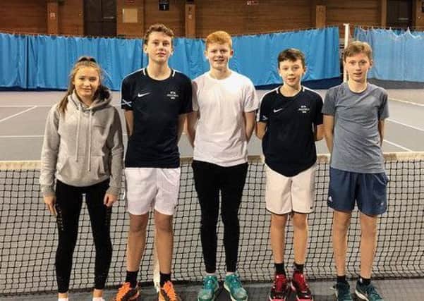 Tennis Borders 14 and under team (from left), Felicity Walls, Daniel Main, Alexander Hart and Fraser Rout.