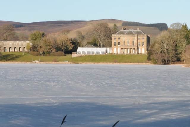 The loch at the Haining at Selkirk frozen over on Saturday.