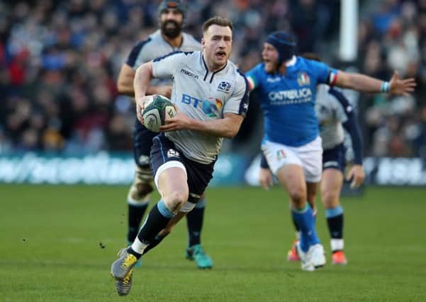Hawick rugby hero  Stuart Hogg in action for Scotland against Italy last weekend. (Photo by Ian MacNicol/Getty Images)
