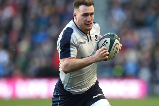 Stuart Hogg in action for Scotland against Italy at Murrayfield. (Photo by Ian MacNicol/Getty Images)