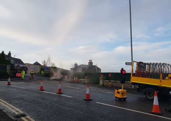 The cones were right across the entrance to Forest Road at the traffic lights on Ettrick Terrace this morning.