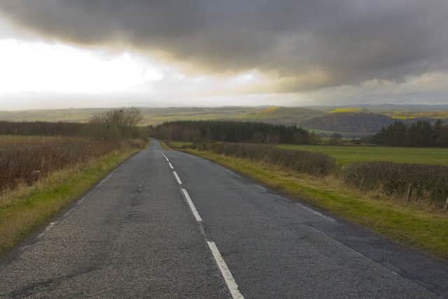 The B6358 Dunion road between Jedburgh and Denholm.