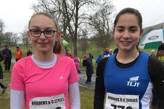 TLJT runners Sarah Davenport (16), from Ancrum, and Eloise Kerr (14), of St Boswells.
