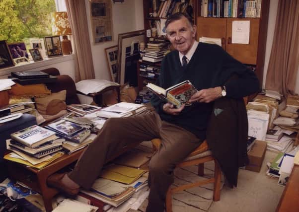 The late Bill McLaren in his study or, as it was known, his 'glory hole'.