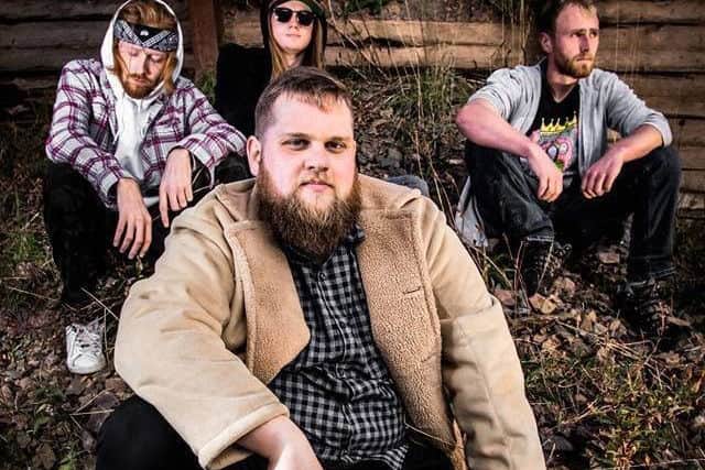 Mother Bru are vocalist Gregor McGill (front) with drummer Jamie Spoul-Cran, bassist Ellis Hall and guitarist Joe Hardie. They are set to play their first hometown gig on Friday, March 1, supporting Indigo Velvet at MacArts.