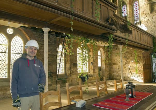 Kirk Kirchev continues the rolling renovation at North Trinity Church in Kelso.