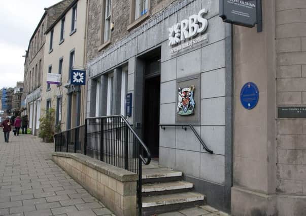 The Royal Bank of Scotland branch in Jedburgh's crest will now be displayed outside the Kelso branch.