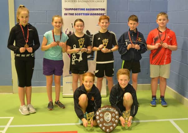 Borders primary school badminton winners after the tournament held at Earlston High School.