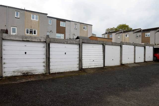 Garages in Mossilee Road in Galashiels.
