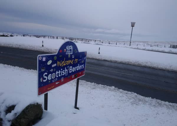 Snow at Carter Bar this morning.