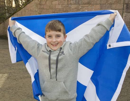 Rugby mascot Lewis Wilson, Knowepark Primary, Selkirk.