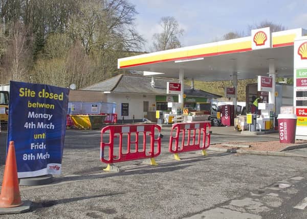Shell garage and Londis shop in Edinburgh Road, Jedburgh.