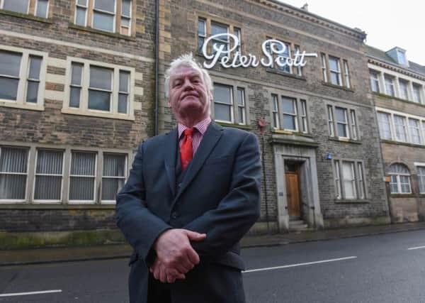 Hawick councillor Davie Paterson outside Peter Scott's old factory.