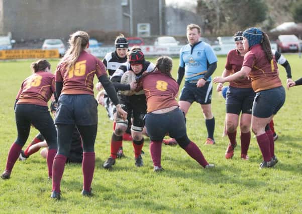 Kelso Ladies, in black and white, won comfortably against a plucky RDVC side (picture by Gavin Horsburgh).