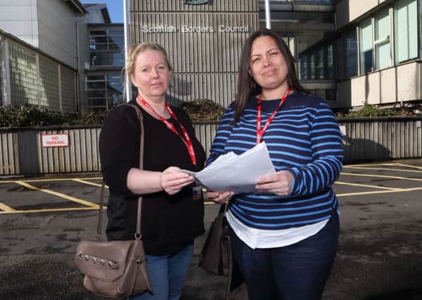 Christine Irvine, right, and Judith Currie at Scottish Borders Council headquarters.