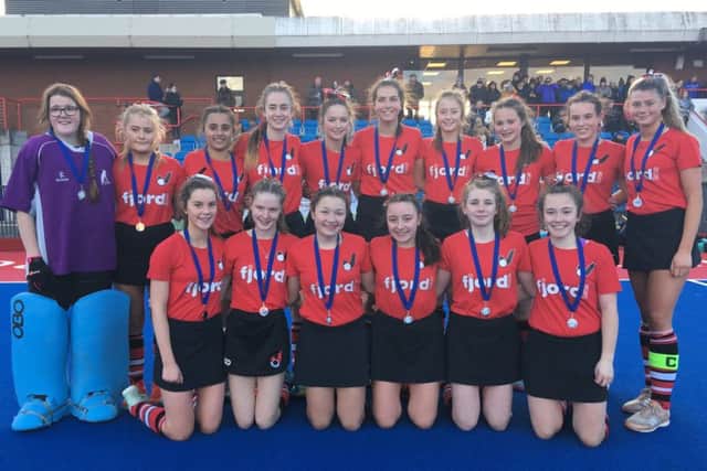 The Fjordhus Reivers hockey cup final squad.