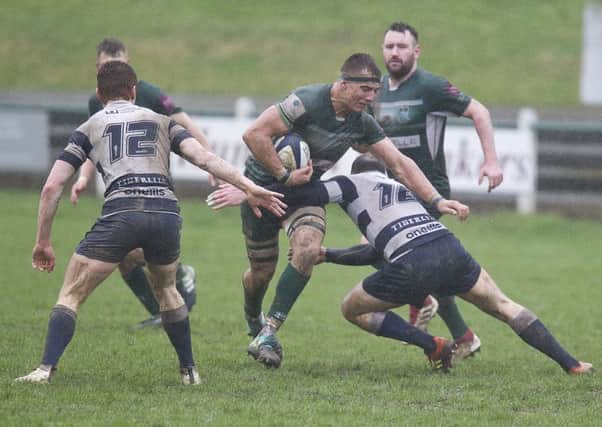 Hawick, with forward Dalton Redpath on the ball, in action in their last match against Heriot's.
