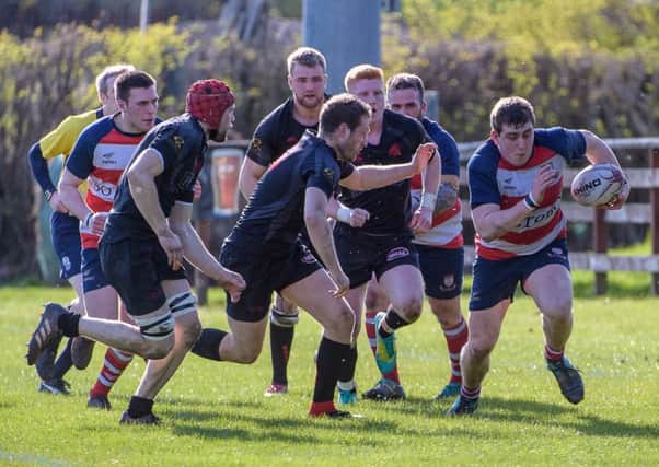 A red-and-white Peebles breakout against Biggar (picture by Stephen Mathison)