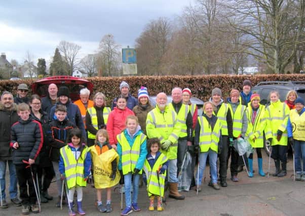 Some of the volunteers who took part in the 2019 St Boswells spring clean.